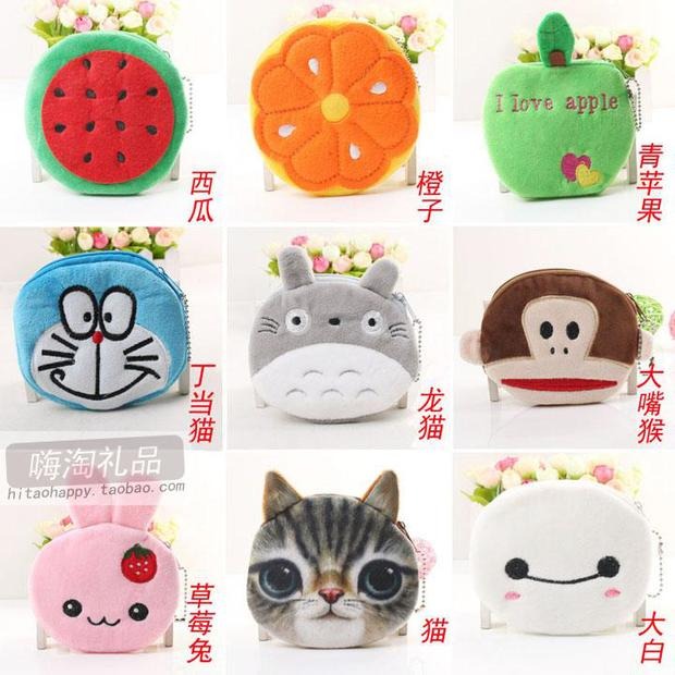 Nữ sinh viên Hàn Quốc canvas nghệ thuật ví tiền sáng tạo dễ thương hoạt hình mini ví trẻ em dây kéo túi xu ví nam gucci
