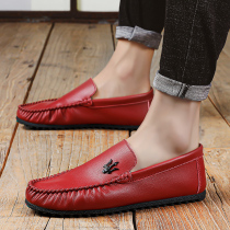 Doudou shoes mens spring trend pedal mens shoes 2021 new mens leather shoes casual lazy shoes summer breathable