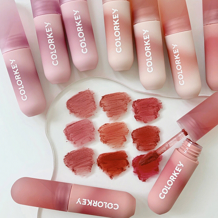 Spot colorkey Kelaqi small paintball lip mud small egg velvet fog gray powder nude color matte matte does not pull dry