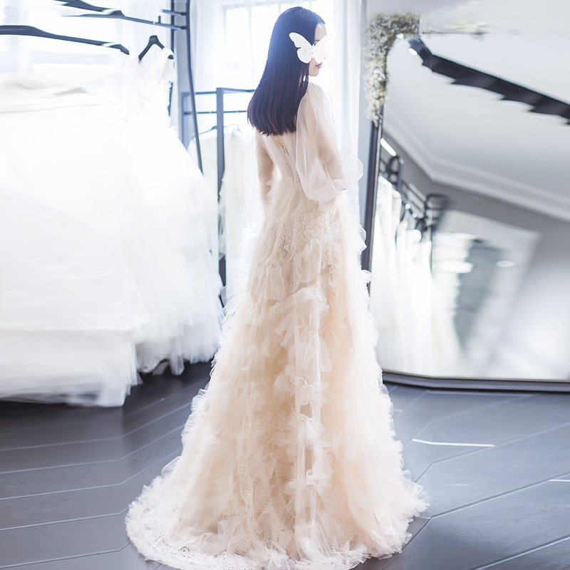 Robe de soirée manche bouffante - Ref 3211216 Image 4