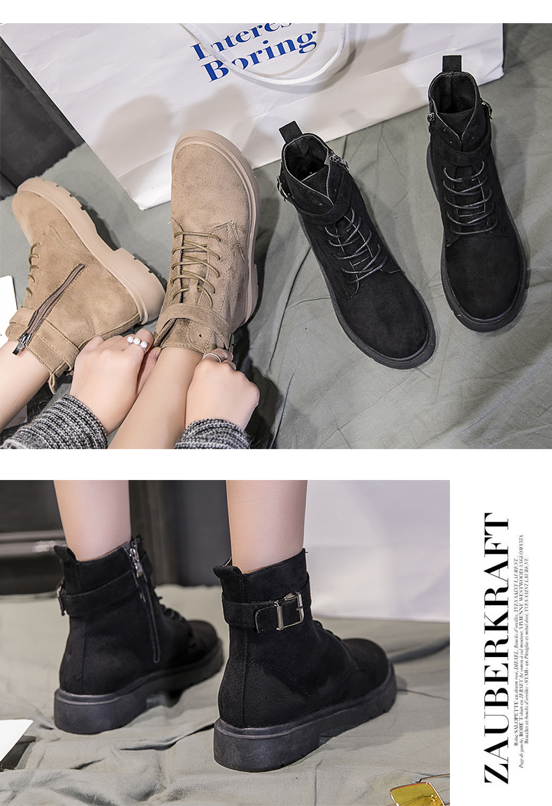 Martin boots nữ 2018 mới mùa xuân và mùa thu đông giày bốt nữ cổ cao
