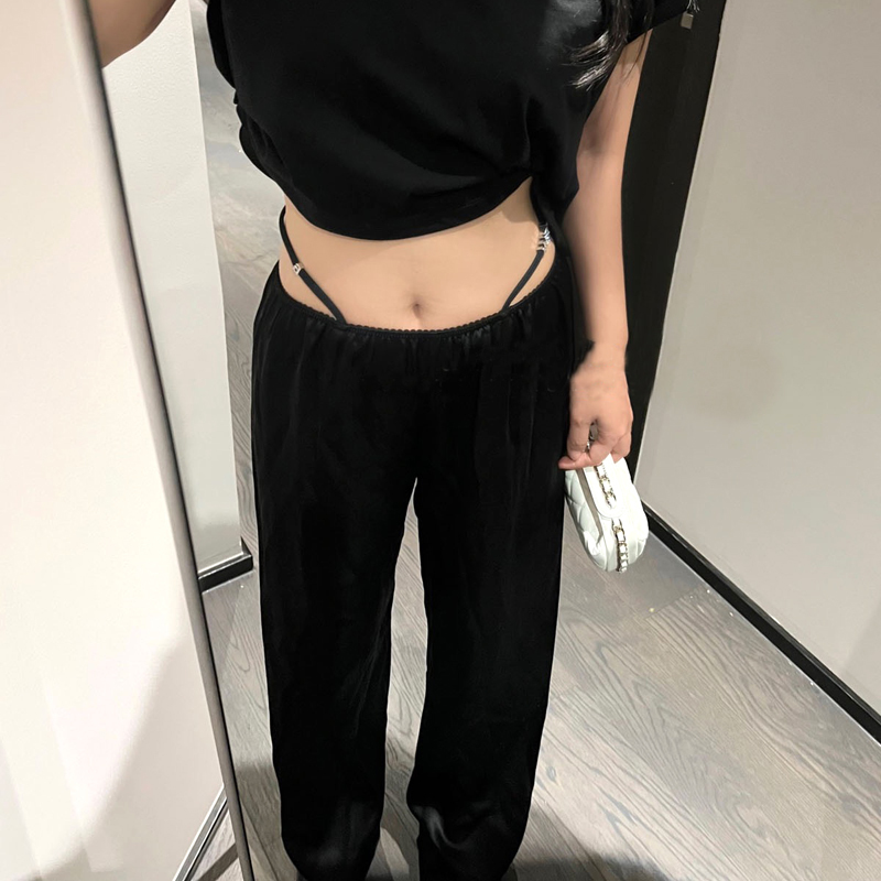 Dawangjia Genuine Silk Glossy Acetate Tie-Waist Wide-Leg Pants for Women, Summer Casual Loose Drape Straight-Leg Floor-Length Trousers Dawangjia Genuine Silk Glossy Acetate Tie-Waist Wide-Leg Pants for Women, Summer Casual Loose Drape Straight-Leg Floor-Length Trousers