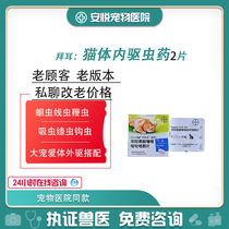 Bayer cat internal deworming medicine to beat worms pet blood in the stool roundworm tapeworm parasite hookworm nematode whipworm 2 pieces 1 box