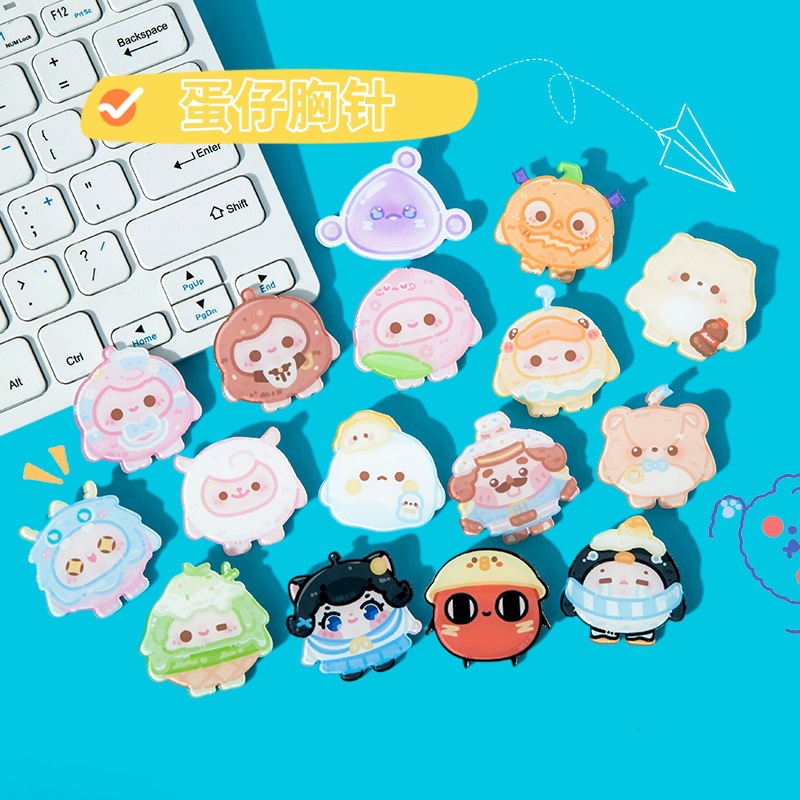 Game Perimeter Acrylic Egg Paparazzi Party Brooch Cute Cartoon Badge Elementary School Student Ornament Bag Pendant Accessories-Taobao