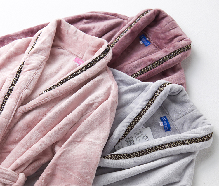 Áo ngủ flannel mùa thu và mùa đông nữ đôi nam dày lông cừu san hô dài tay áo choàng tắm đồ ngủ quần áo ngủ nữ mùa hè