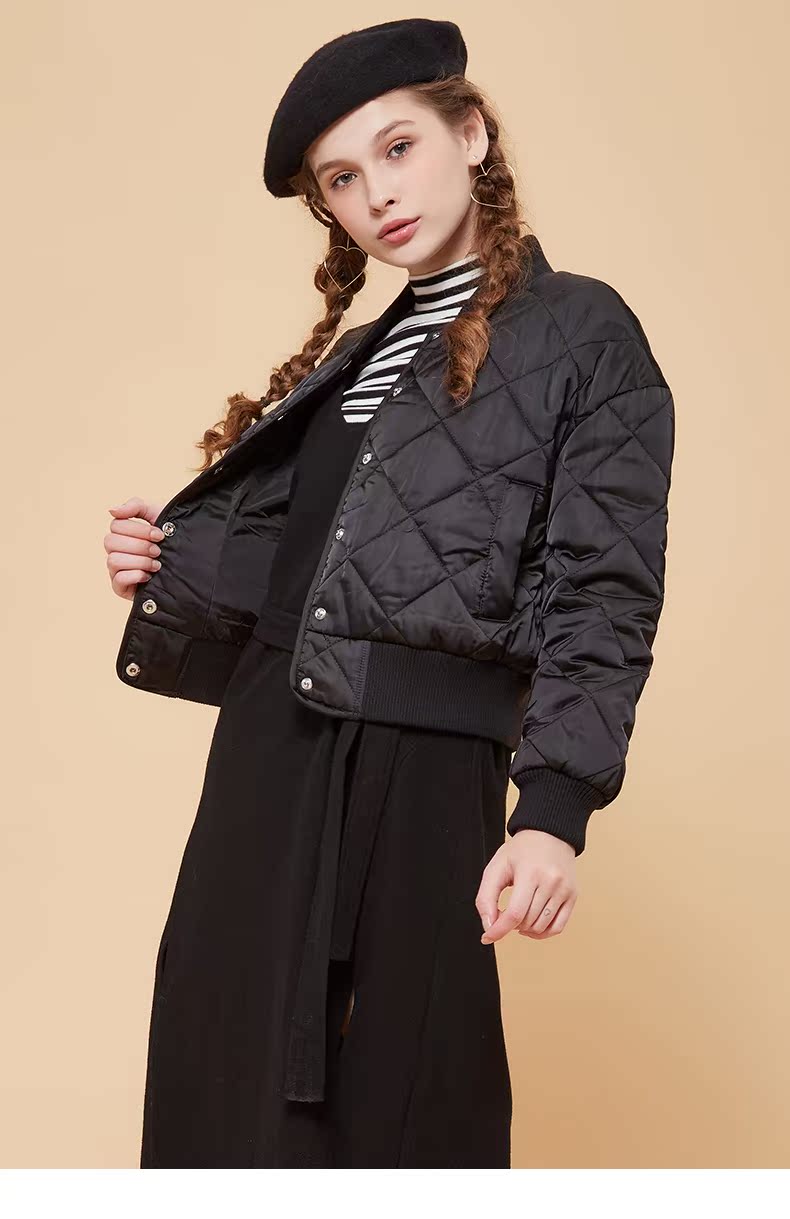 MJstyle TOPFEELING áo mùa thu và mùa đông sao ngắn nữ-817150002 áo phao nữ lông vũ