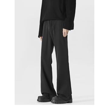 Black drapey trousers for men spring and summer new style straight cl