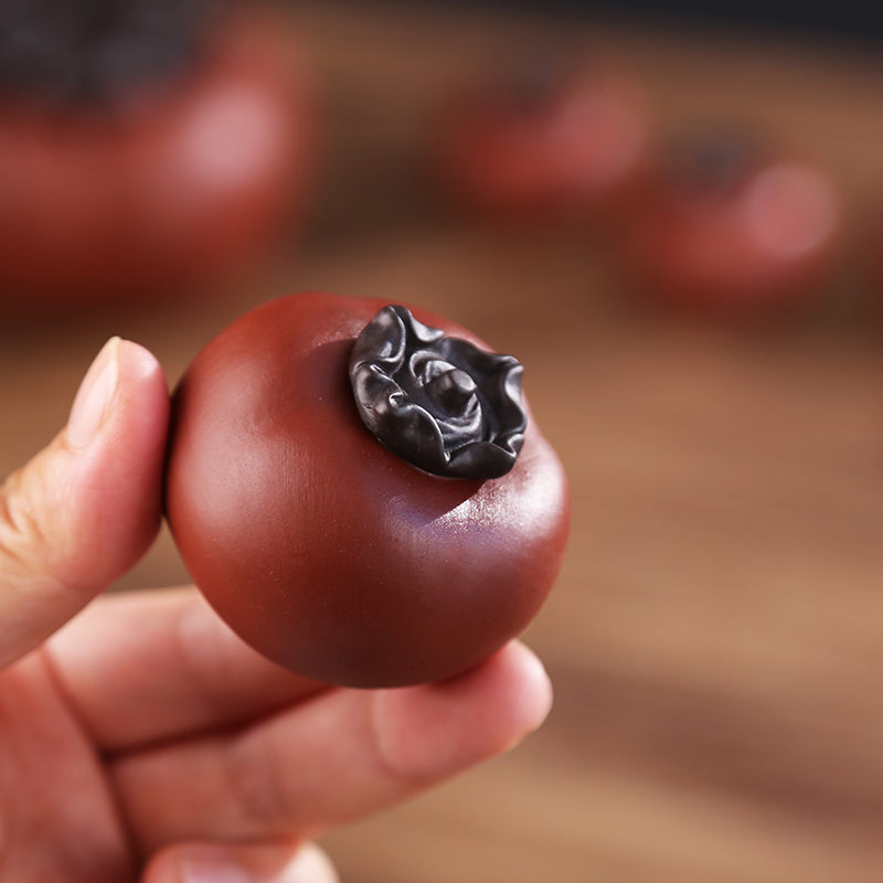 Persimmon Persimmon Persimmon Persimmon Persimmon Tea Darling Tea Spotting Piece Boutique Imitation Fruit Tea Set Small Tea Play Decorative Handiwork-Taobao