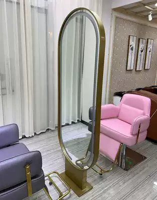 Lili shop mirror with lights Net red beauty salon full body mirror single double-sided landing hair cutting mirror table hair salon dedicated