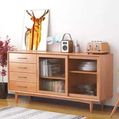 Nordic solid wood sideboard living room TV cabinet dining room storage cabinet entrance cabinet modern simple tea cabinet