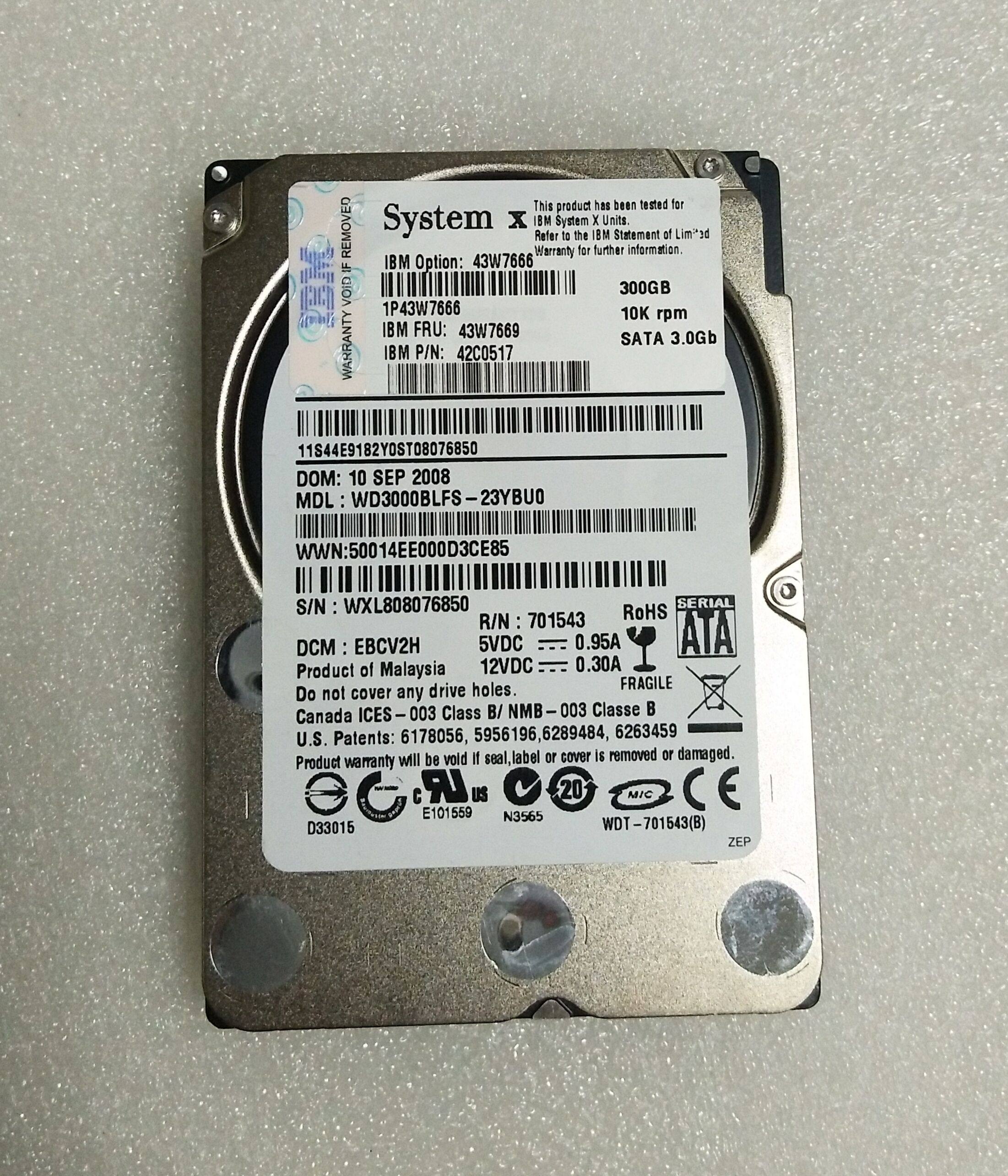 Blade IBM 43W7669 300G 10K 2 5 inch ten thousand turn SATA 43W7666 hard disk without bracket
