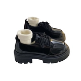 Обувь на платформе в английском стиле для кожаной обуви, универсальные лоферы, в британском стиле