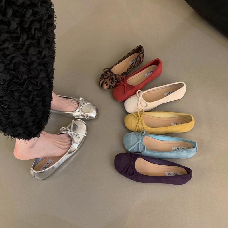 French Bow Round-Toe Ballet Shoes Fairy Shoes Flat Gentle Evening Shoes Summer New Women's Small Single Shoes