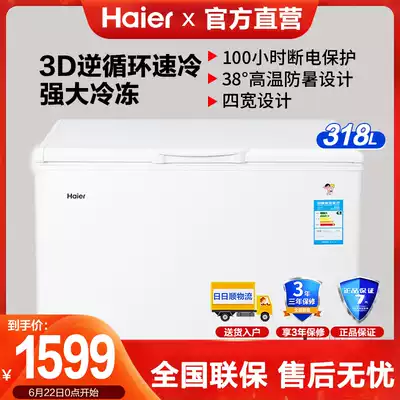 Haier Freezer Freezer Two Door Commercial Household Refrigerated Refrigerated Temperature Variable Household Large Capacity BC BD-318HD