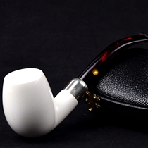 Imported Turkish SMS original sepiolite pipe 925 sterling silver ring glossy army insert bucket 3mm flue