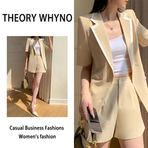 THEORY WHYNO professional suit womens summer thin high-end casual small suit shorts two-piece set
