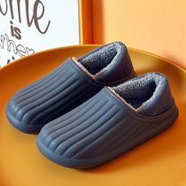 Autumn Winter Seniors Waterproof Cotton Shoes Mens Non-slip Thick Bottom Middle Aged Home Warm Plus Suede Soft Bottom Grandparents Outwear