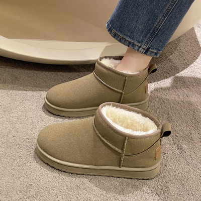 taobao agent Fleece fashionable universal winter low boots, 2023 collection, Korean style