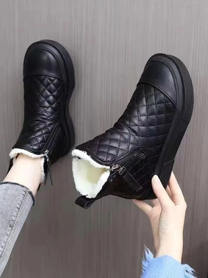 taobao agent Martens, demi-season fashionable fleece low boots platform, 2023