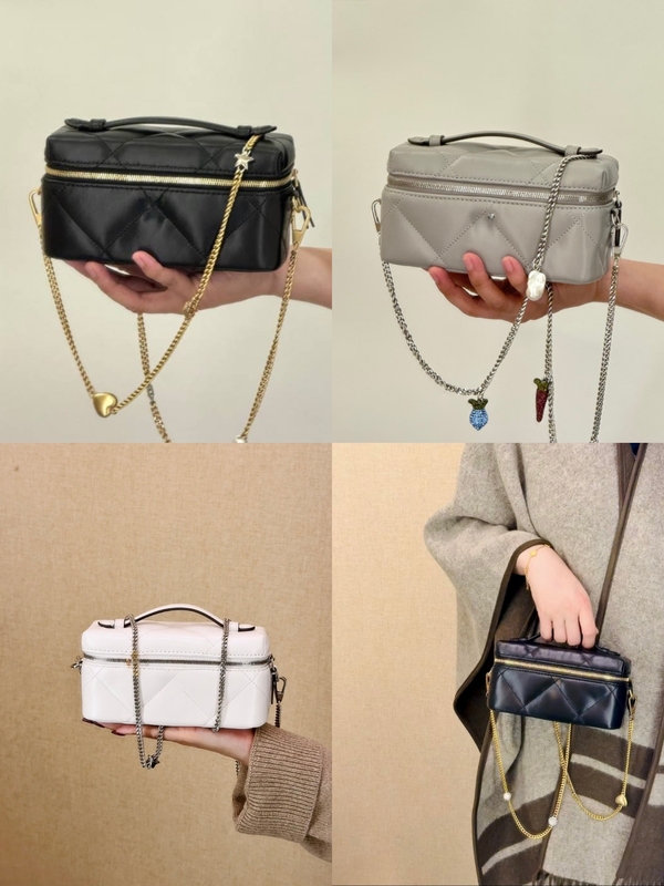 Tb New Leather Cosmetic Bag Box Bag Fashionable Versatile Shoulder Crossbody Bag Women's High-End Handbag