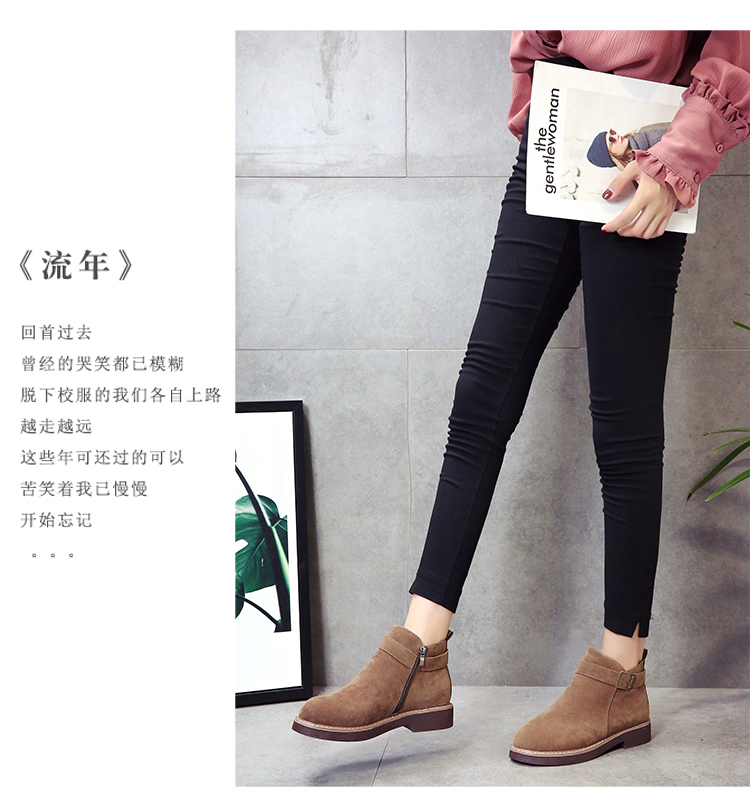 Martin boot nữ mùa thu đông 2018 phiên bản Hàn Quốc mới của gió Anh hoang dã retro gót thấp gót dày với đôi bốt ngắn giày boot nữ cổ cao hàng hiệu