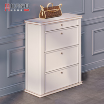 Hongdan American shoe cabinet super narrow small apartment 40 60 80cm flip bucket shoe cabinet all solid wood household door shoe rack