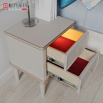 Hongdan American with light no installation bedside cabinet 30 40 50cm small apartment pure solid wood mini bedside locker