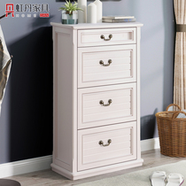 Hongdan super narrow 60 80cm1 meter shoe cabinet all solid wood household door space saving space small apartment ultra-thin American shoe rack