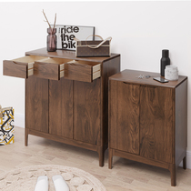 Hongdan pure solid wood home shoe cabinet large capacity simple modern Nordic entrance door locker