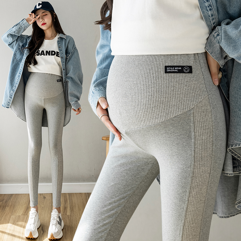 Pregnant women punching pants spring and autumn thin pregnant pants Fashion Fashion Mother outside wearing pure cotton trousers autumn