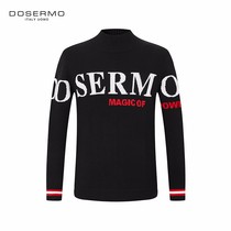 DOSERMO Dansimo light extravagant mens clothing autumn and winter style half high collar letter knit Coloured hit undershirt 060324604