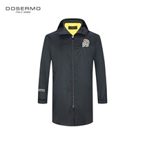 DOSERMO Dan Seymour fashion mens spring trend plastic chapter long hooded trench coat 061421889