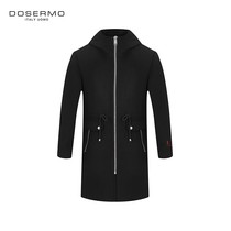 DOSERMO Dan Seymour mens autumn and winter casual hooded wool mens lace-up mid-length woolen coat trench coat