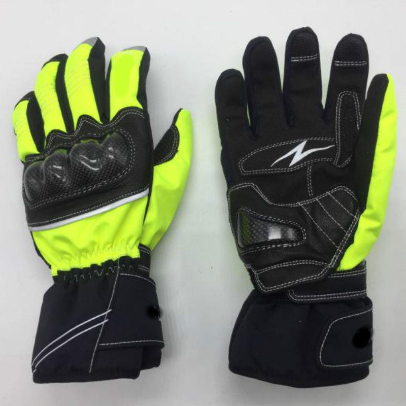 Locomotive locomotive racing anti-fall gloves reflective knight equipment universal men's and women's iron riding fluorescent yellow touch screen shockproof