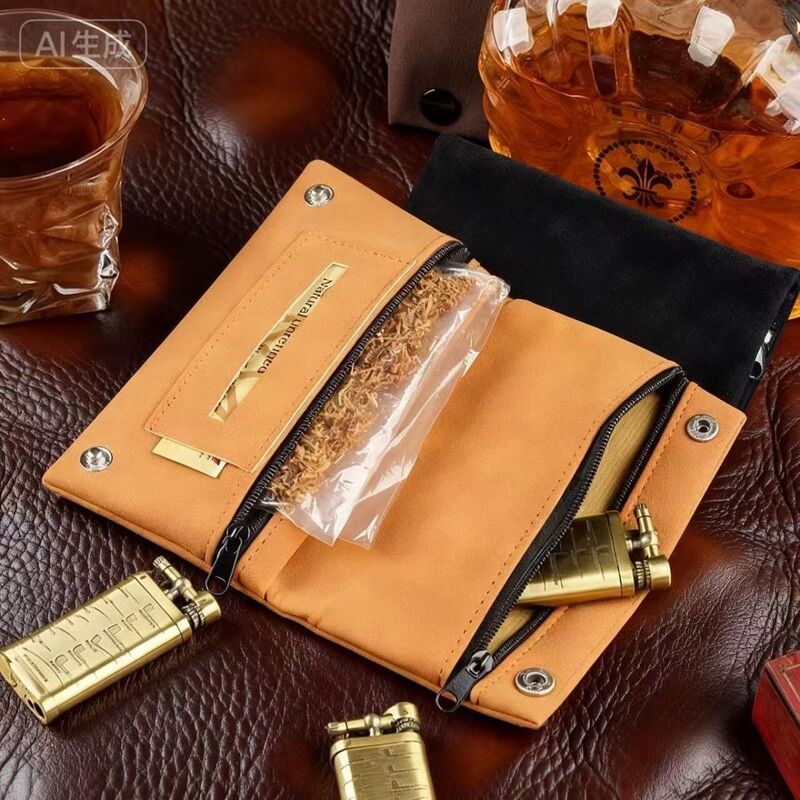 Leather Pu Hand-Rolled Bag Extreme Hand-Rolled Dancer Licorice Tiger Paper Blue Element Storage Bag Leather Pu Hand-Rolled Bag Extreme Hand-Rolled Dancer Licorice Tiger Paper Blue Element Storage Bag