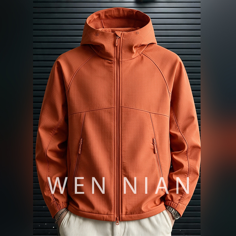 South Korea's Wen Nian Functional Hooded Waterproof Jacket for Men, 2026 Autumn and Winter New Sports Soft Shell Jacket South Korea's Wen Nian Functional Hooded Waterproof Jacket for Men, 2026 Autumn and Winter New Sports Soft Shell Jacket