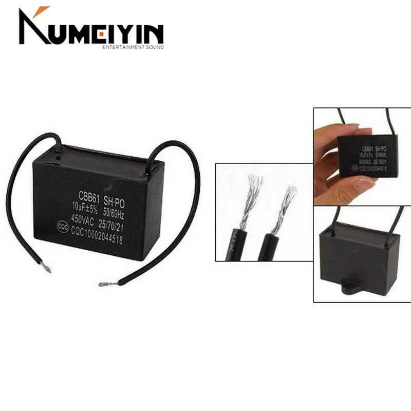 2015 Gift 10uf 10MFD 450VAC 50 60Hz 2 Wire Fan Capacitor CBB
