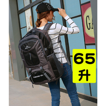 Outdoor hiking waterproof travel mountaineering bag backpack travel backpack large capacity luggage bag for men and women 65 liters