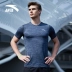 Anta sport ngắn tay nam ngắn T2018 hè mới tập thể dục thoáng khí chạy vòng cổ áo thun bó sát giản dị áo tank top Áo phông thể thao