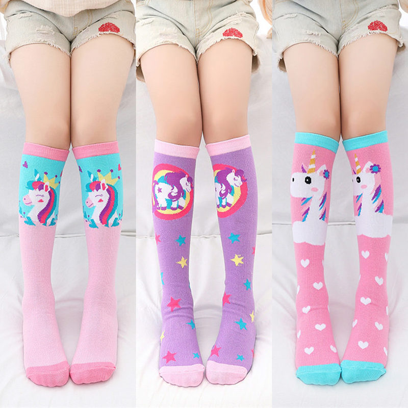 Children's Cartoon Spring and Autumn Cotton Socks, Mid-Calf Socks for Girls, Student Knee-High Socks, Unicorn Girls' Socks, Slouch Socks Children's Cartoon Spring and Autumn Cotton Socks, Mid-Calf Socks for Girls, Student Knee-High Socks, Unicorn Girls' Socks, Slouch Socks
