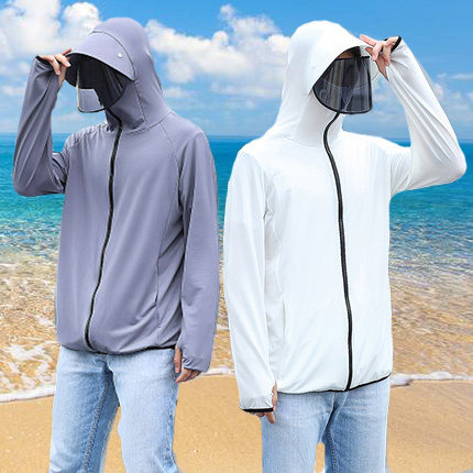 Outdoor Cycling Cover Face Ice Silk Sunscreen Men's Thin Fishing Sunscreen Summer Anti-UV Breathable Sunshade