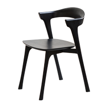 Nordic simple modern wabi-sabi expression same style BOK dining chair imported European oak solid wood armchair) Shuzhi