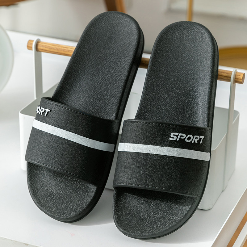 Men's sandals and slippers summer home non-slip bath indoor soft bottom plastic couples home black deodorant slippers for outer wear