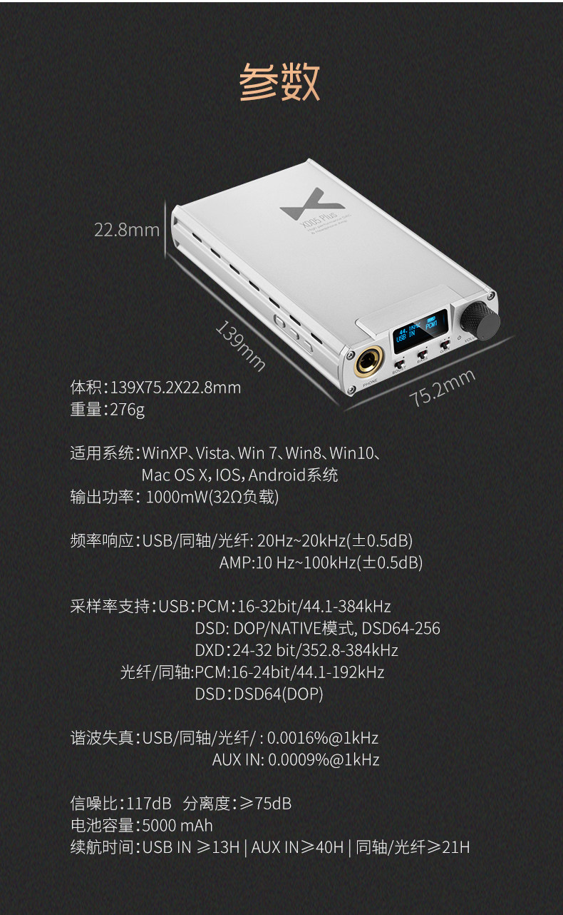 Усилитель xduoo乂度xd05 plus2蓝牙便携hifi发烧解码耳放电脑手机声卡basic