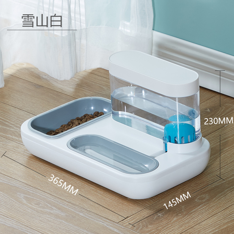 Shanshui Bowl Snow Mountain WhitePets drinking water Feeding bowl Cat bowl Kitty Dog Dinner bowl protect cervical vertebra cat Double bowl Water bowl Feeding basin articles
