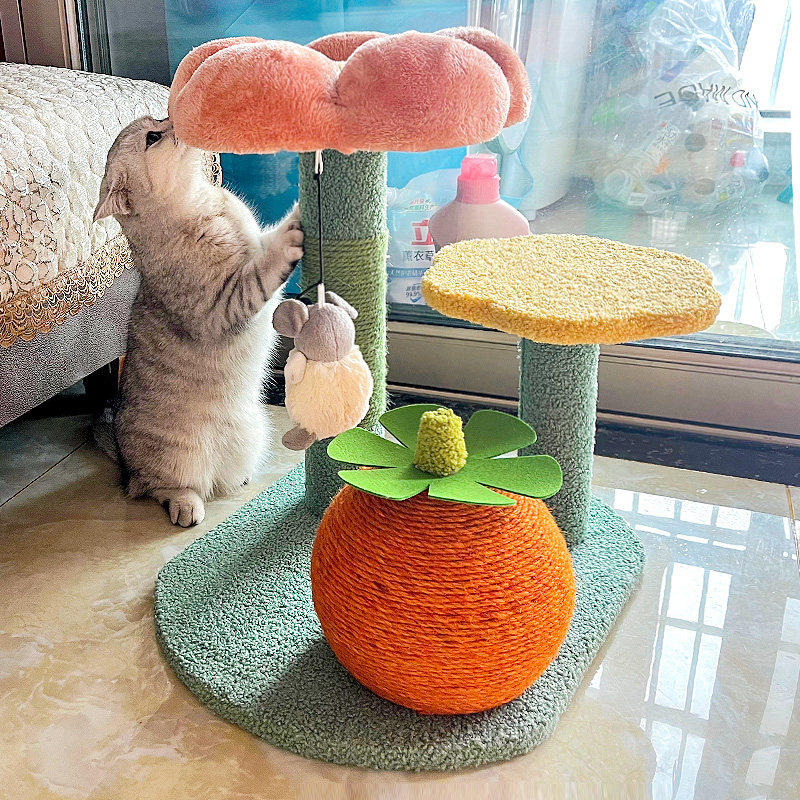 Cat climbing cat and cat tree integrated cactus cat grabbing plate jumping bench Cat Racks Sisal Cat Grabbing Cummy Cat Toys-Taobao