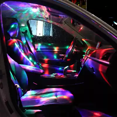 Car led atmosphere light DJ colorful light car music rhythm light in the car suction light sound control flashing decorative light