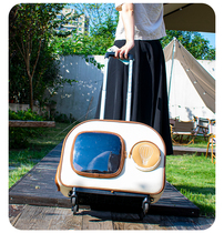 Pet Bubble Pull Lever Box Kitty Canvas Double Shoulder Backpack Pooch Out Large Capacity Warm And Breathable Aviation Box