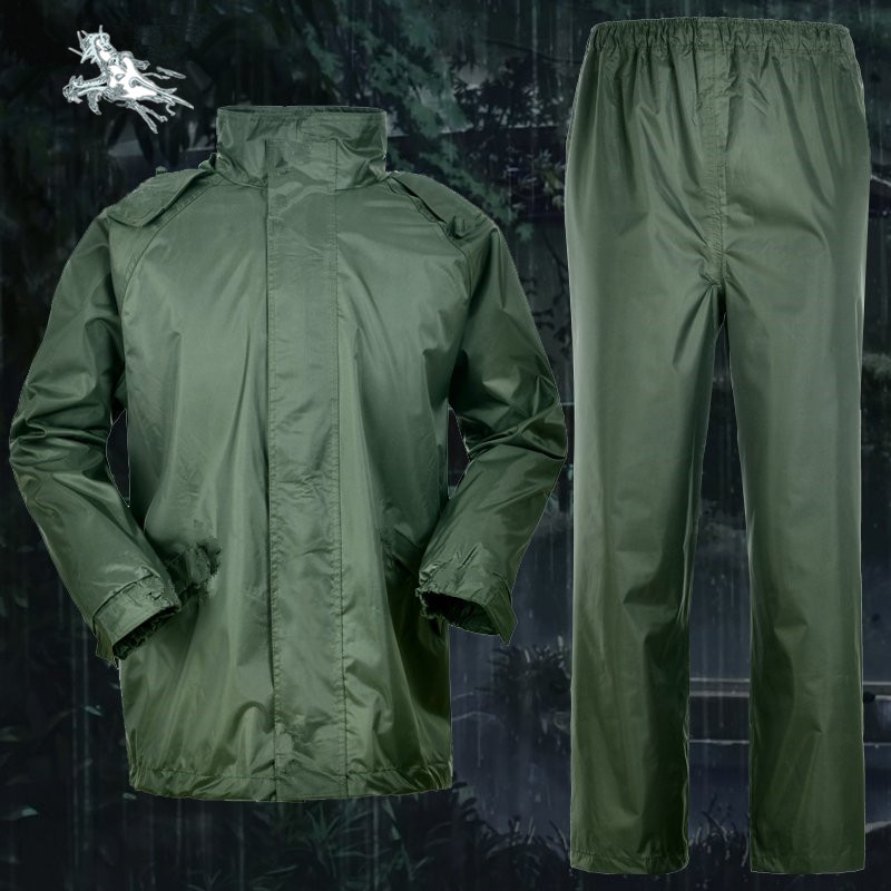 Olive Green New Raincoat Fire Two Style Raincoats Rescue Portable Outdoor Suit Army Green Raincoat