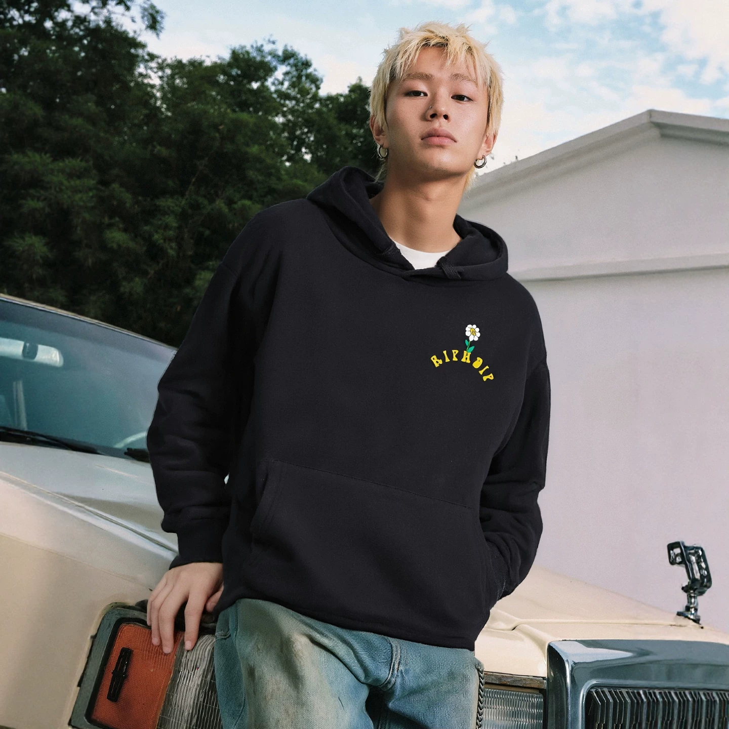 Худи из бархата с капюшоном RIPNDIP Кот, средний палец, коты и женщины, Единорог наездник, принт